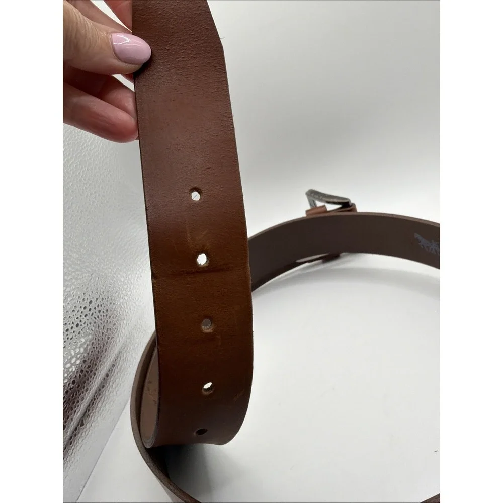 Levis Leather Belt Mens 42 Brown Bovine Leather Classic Casual Silver‎ Buckle